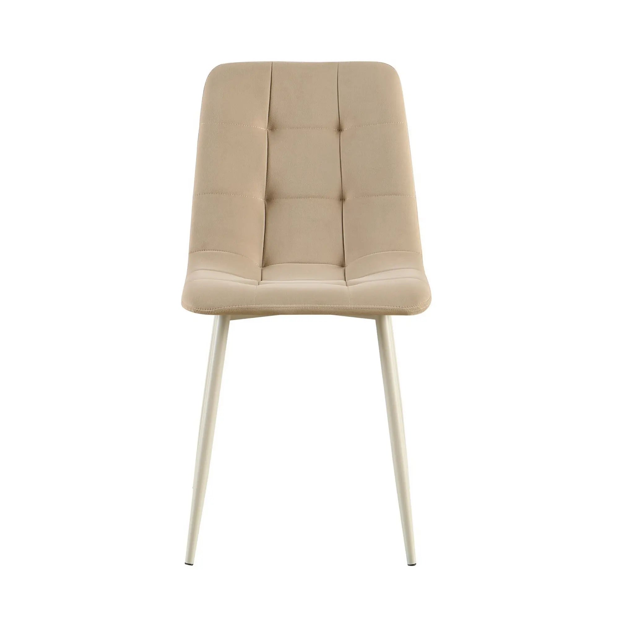 Scaun TED, bej/negru, stofa catifelata/metal, 46x54x88 cm