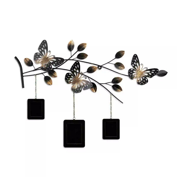 Decoratiune perete DALVERE 2, negru/auriu, metal, 93x4x65 cm