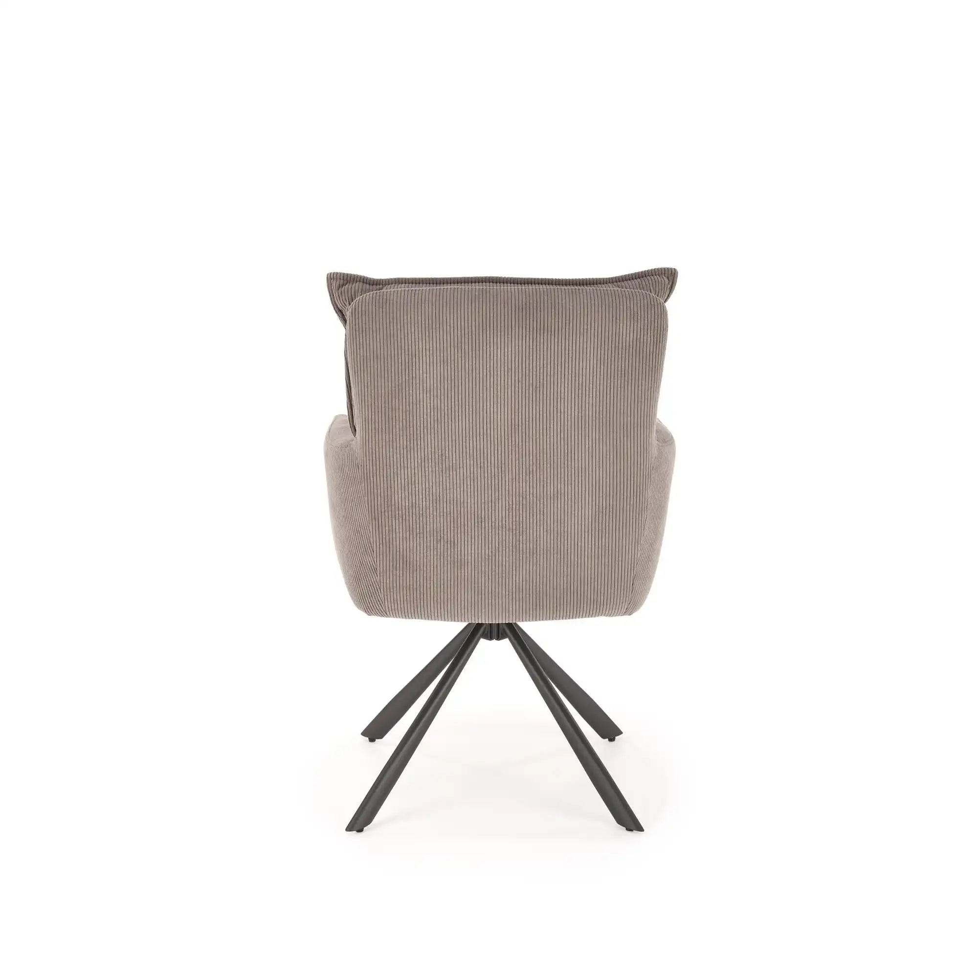 Scaun rotativ K528, gri/negru, stofa catifelata/metal, 60x67x90 cm