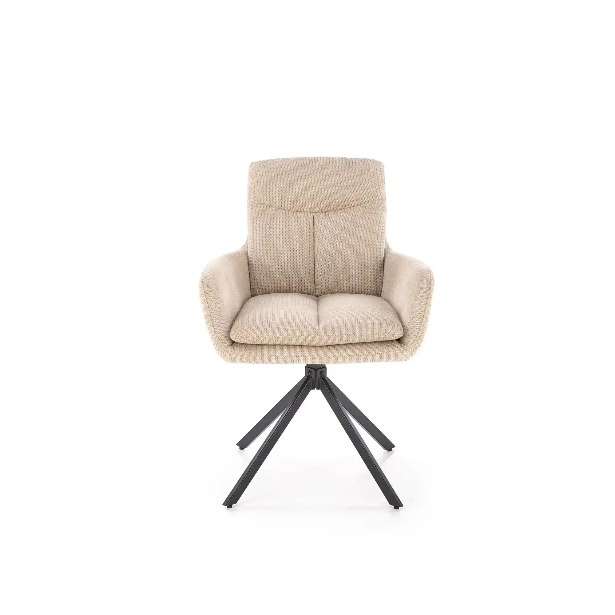 Scaun rotativ K536, bej/negru, stofa clasica/metal, 62x68x85 cm