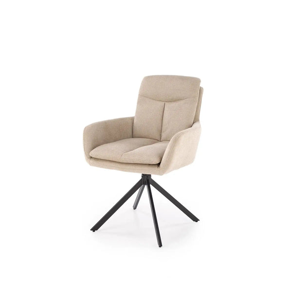 Scaun rotativ K536, bej/negru, stofa clasica/metal, 62x68x85 cm