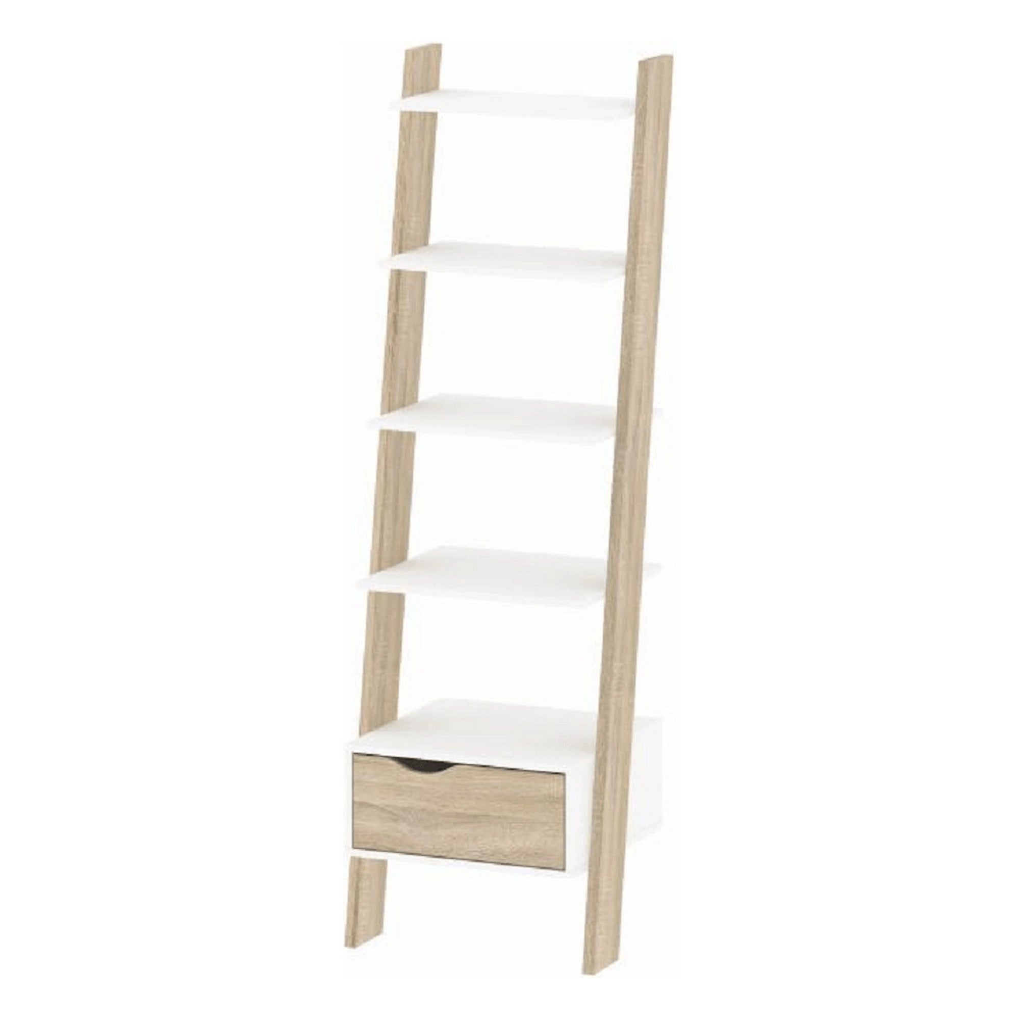 Etajera OSLO 75385, alb/stejar sonoma, PAL melaminat, 55x27-48x171 cm