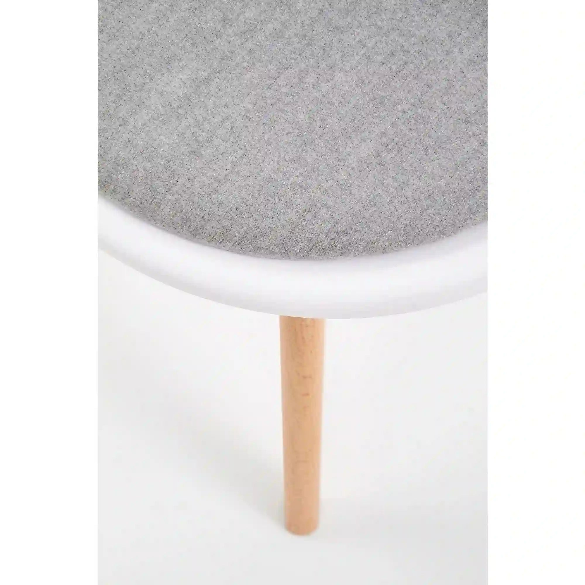 Scaun living K308, alb/gri/stejar, stofa clasica/polipropilena/lemn, 43X50X80 CM