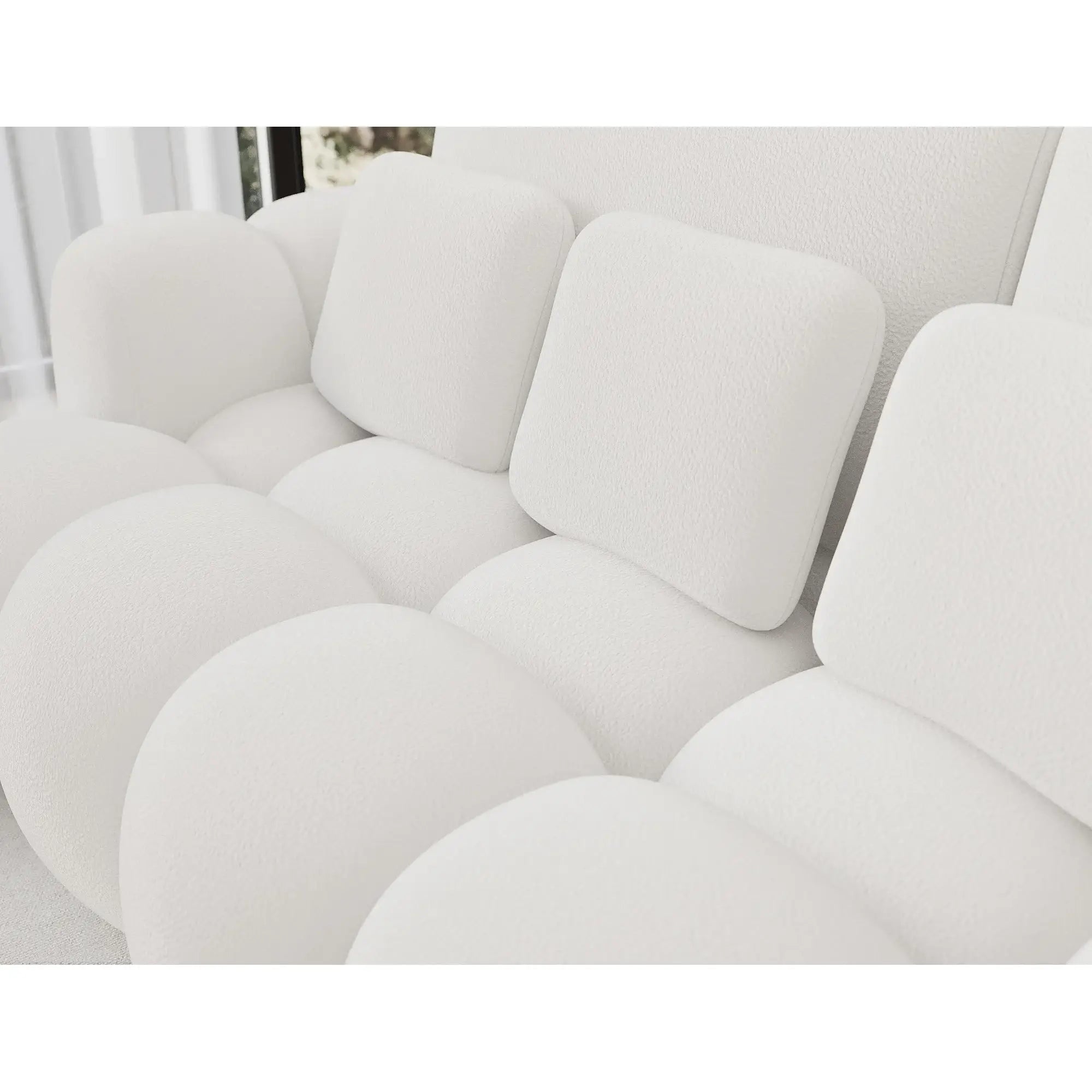Canapea extensibila COTONN, stofa clasica alb - Paolli 01, cu spatiu depozitare, 256x119x105 cm