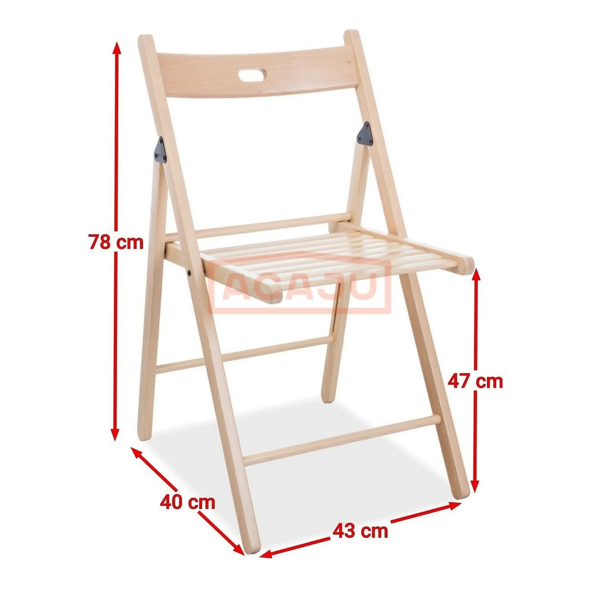 Scaun pliant SMART ll, stejar, lemn de fag, 43x40x78 cm