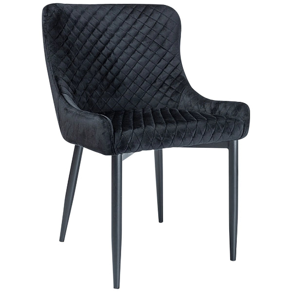 Scaun COLIN B, negru, stofa catifelata/metal, 52x45x82 cm