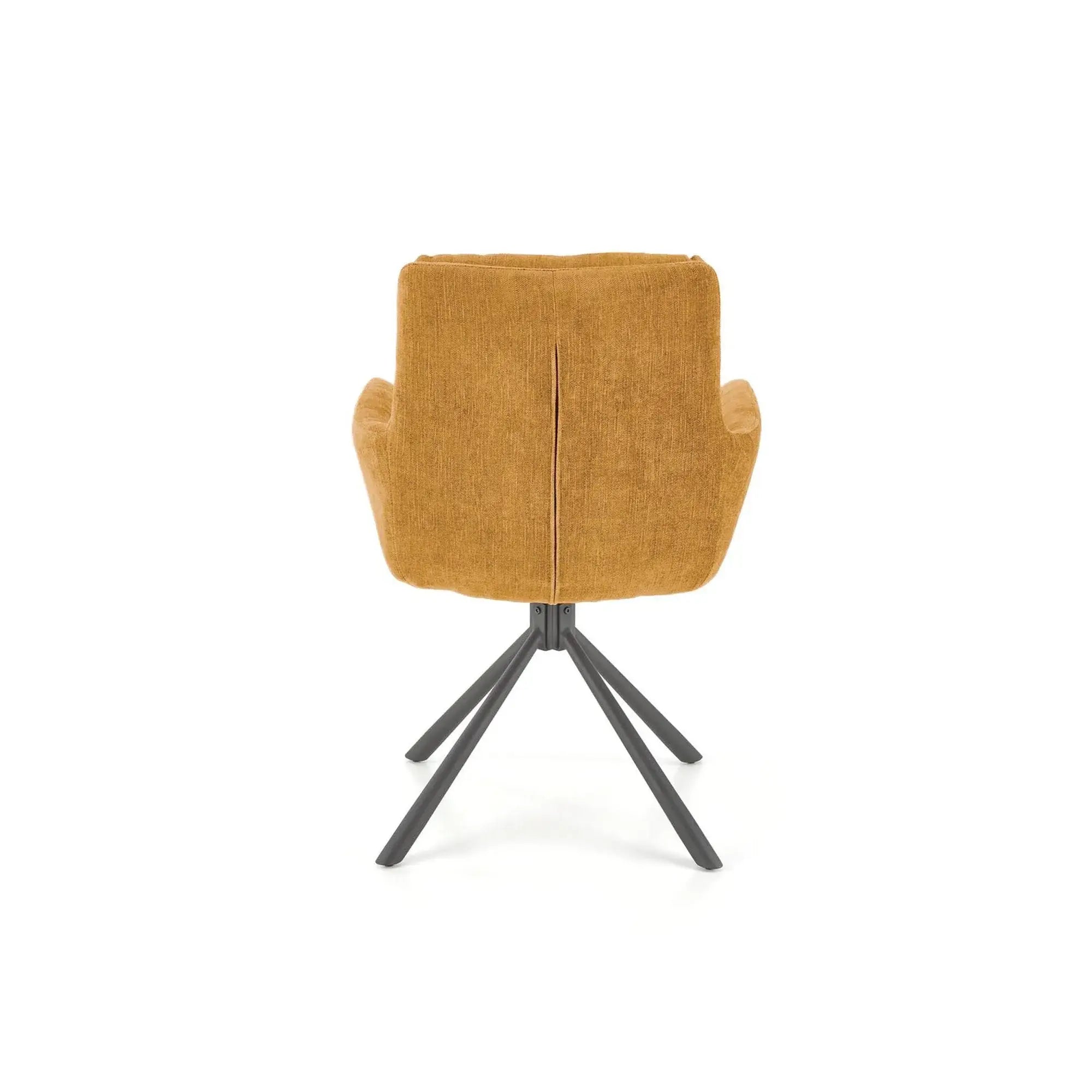 Scaun rotativ K495, galben/negru, stofa clasica/metal, 60x65x87 cm