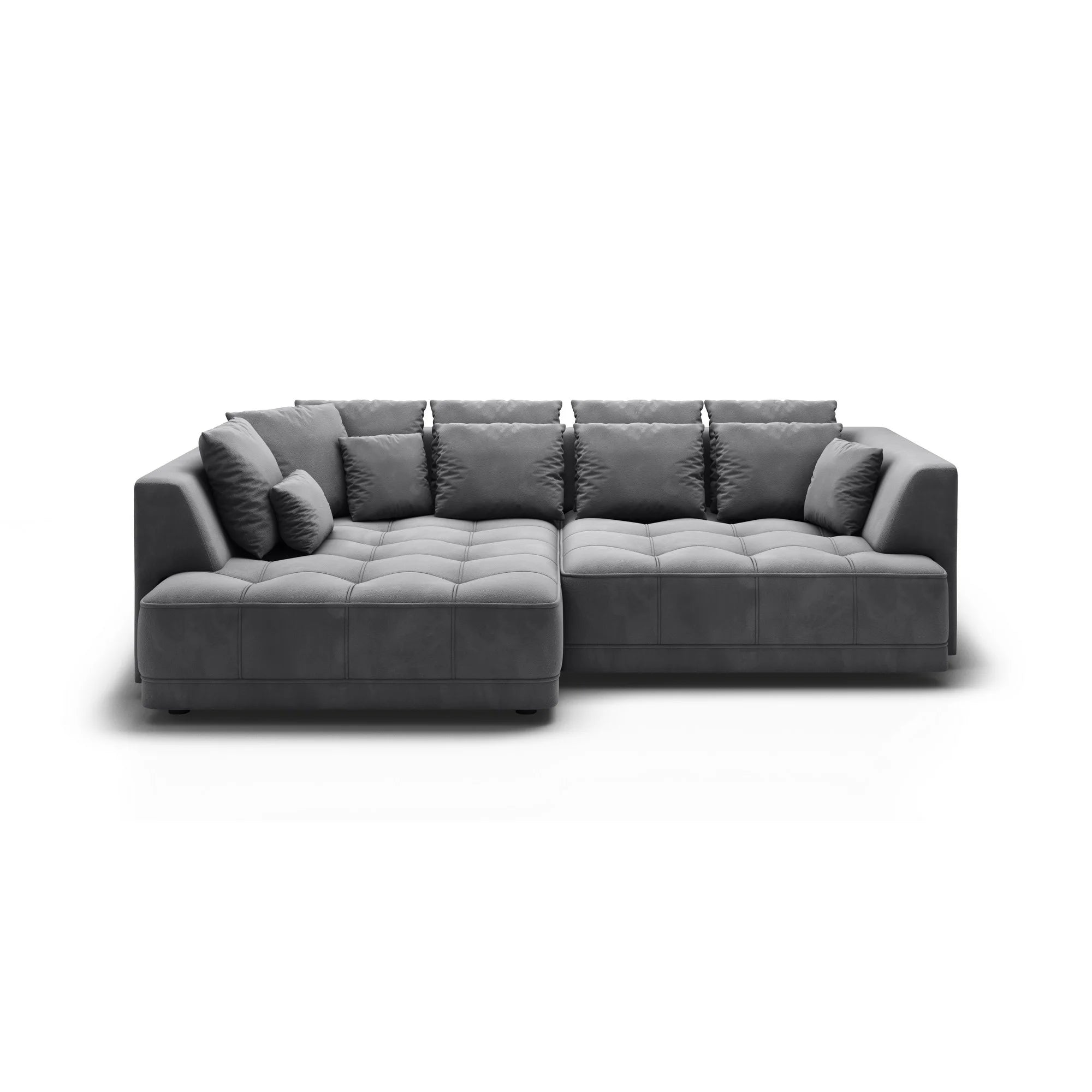 Coltar TIGA, personalizabil material Gama Premium, cu reglaj electric si lada depozitare, 286x207x77 cm