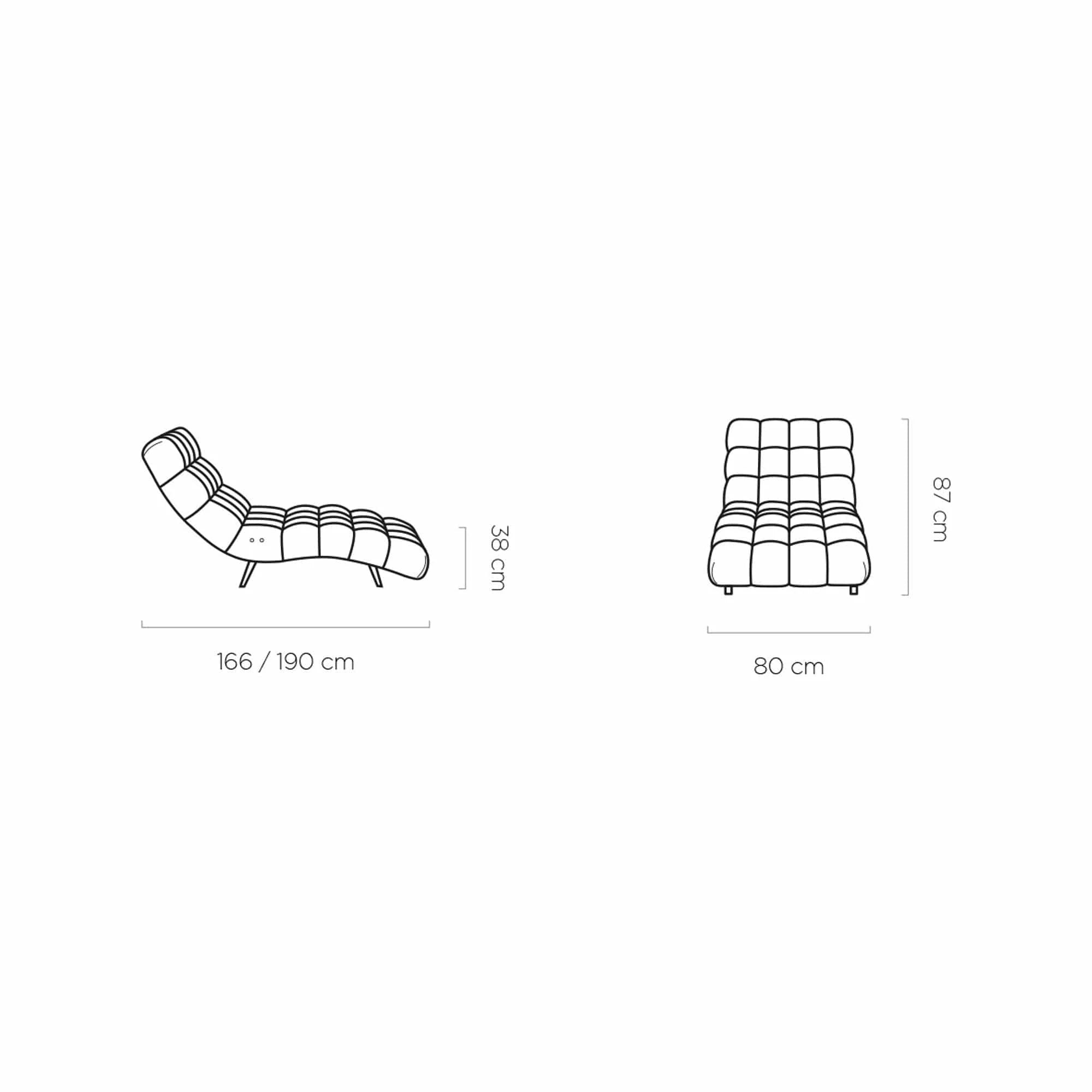 Sezlong GATIO 80, personalizabil materiale gama Premium, 80x166/190x87 cm