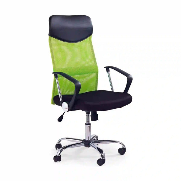 Scaun de birou VIRE, verde/negru, stofa mesh, 61x63x110/120 cm