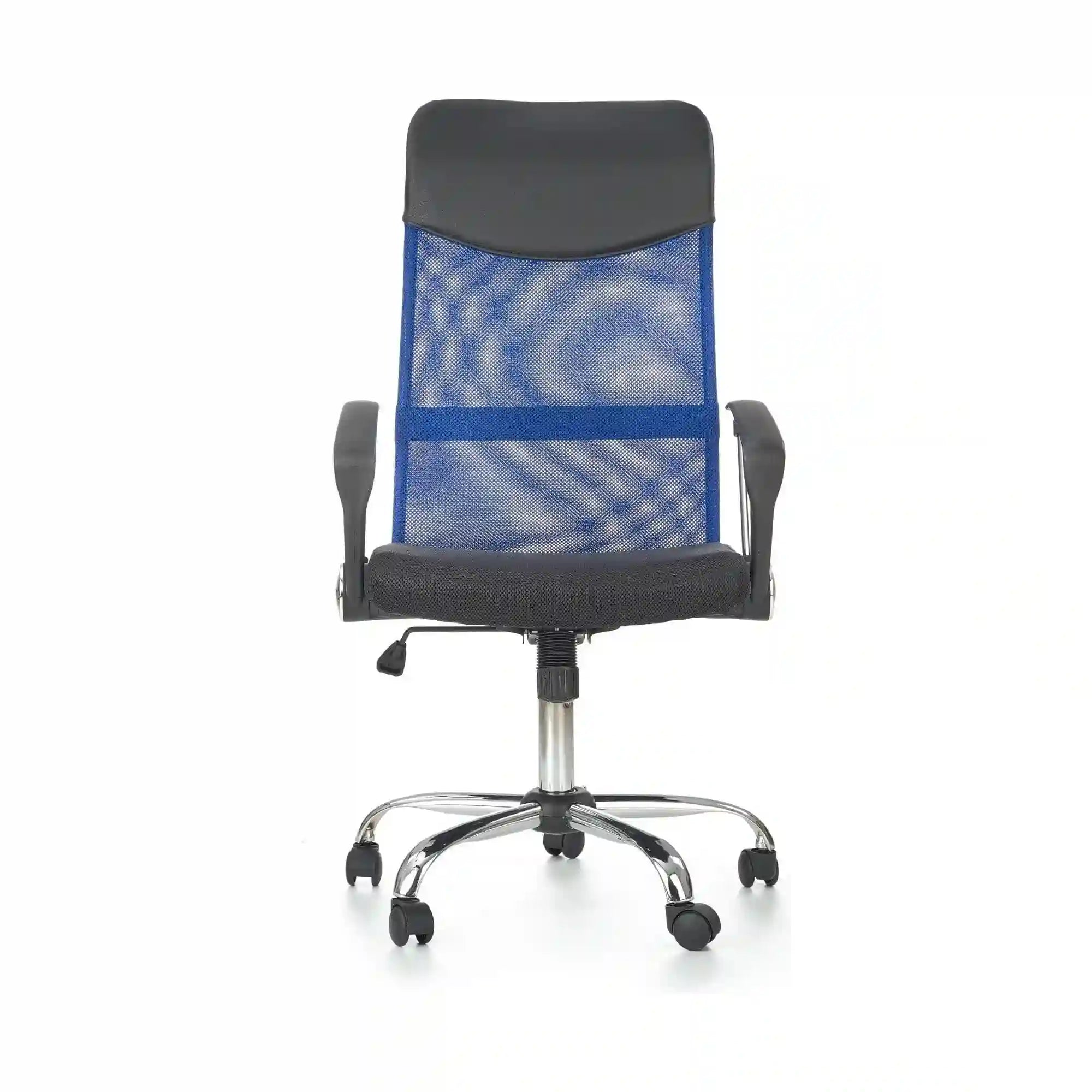 Scaun de birou VIRE, albastru/negru, stofa mesh, 61x63x110/120 cm