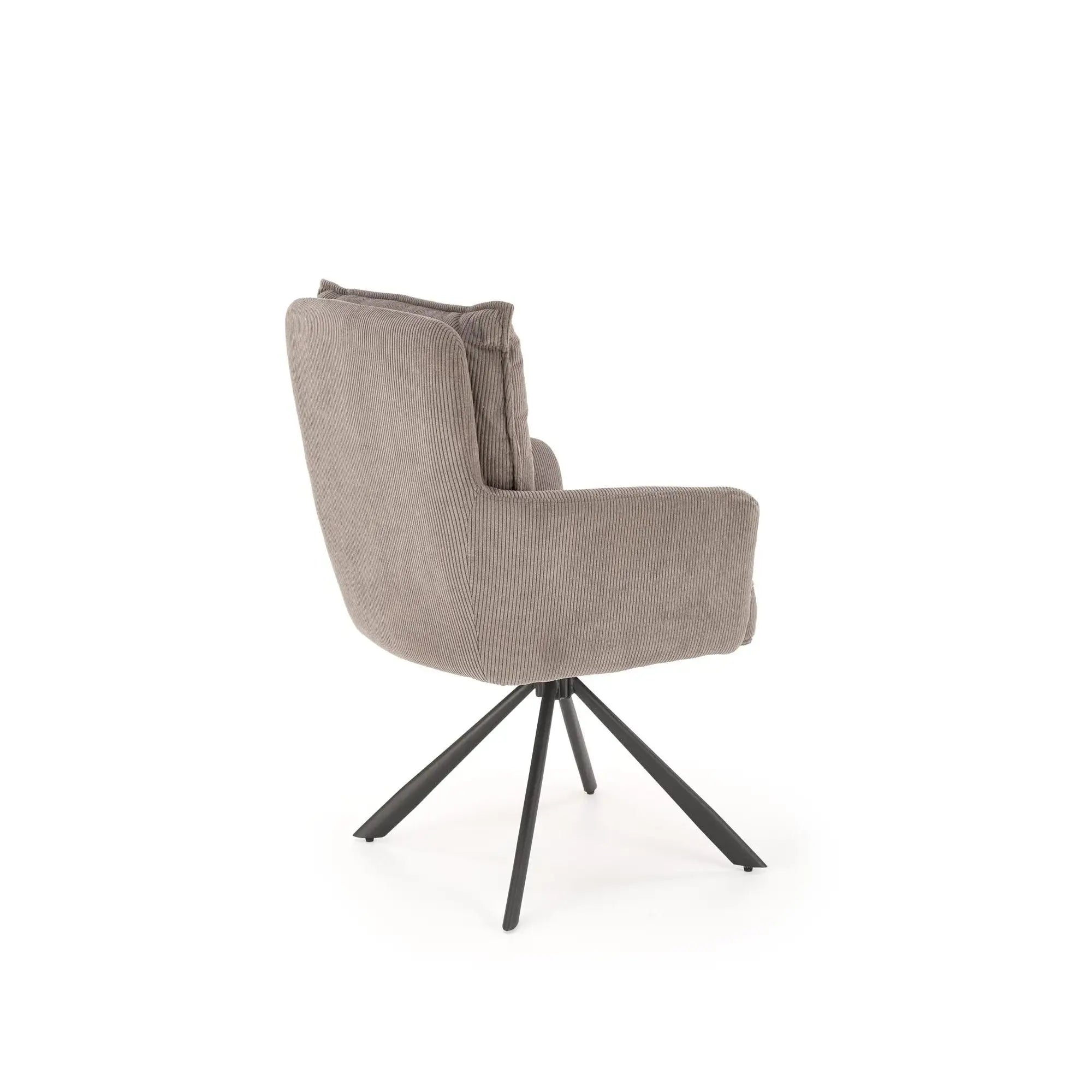 Scaun rotativ K528, gri/negru, stofa catifelata/metal, 60x67x90 cm