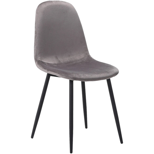 Scaun FOX, negru/gri, stofa catifelata/metal, 44x39x86 cm