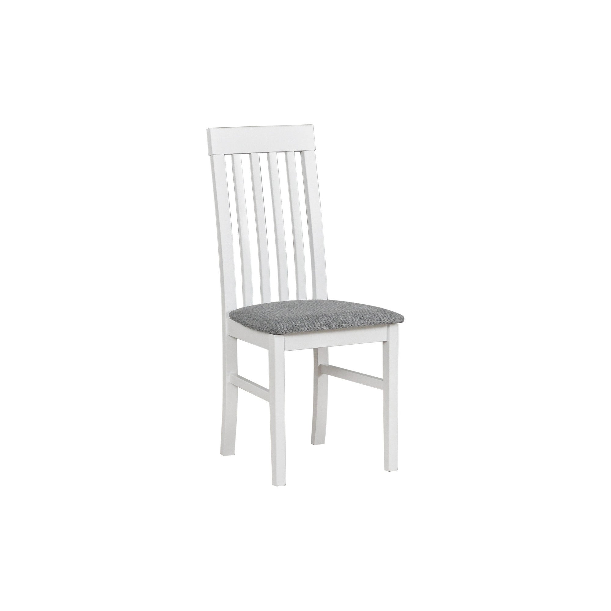 Scaun NILO 1, alb/gri - Aragon 93, lemn de fag/stofa clasica, 43x40x97 cm