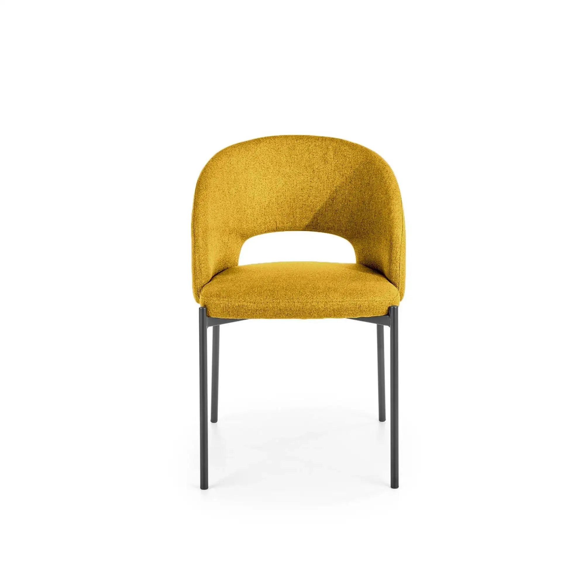 Scaun K373, galben/negru, stofa clasica/metal, 51x57x77 cm