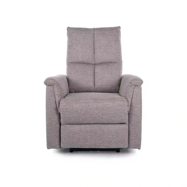 Fotoliu recliner cu functie de masaj NEPTUN M, stofa clasica gri deschis - Brego 07, 76x94/160x96 cm