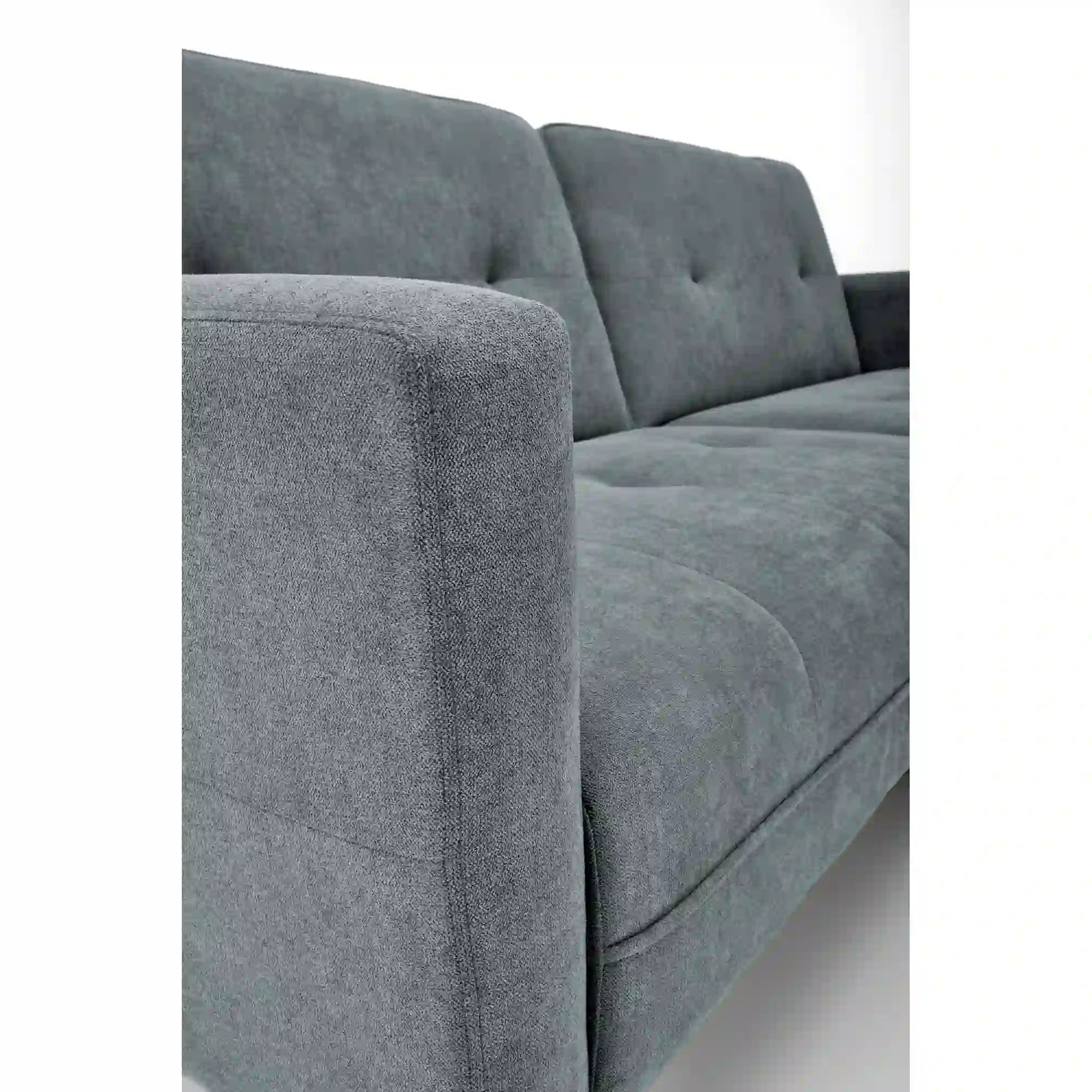 Canapea extensibila CORNELIUS, gri/negru, stofa clasica/lemn, 200x153/167x80 cm