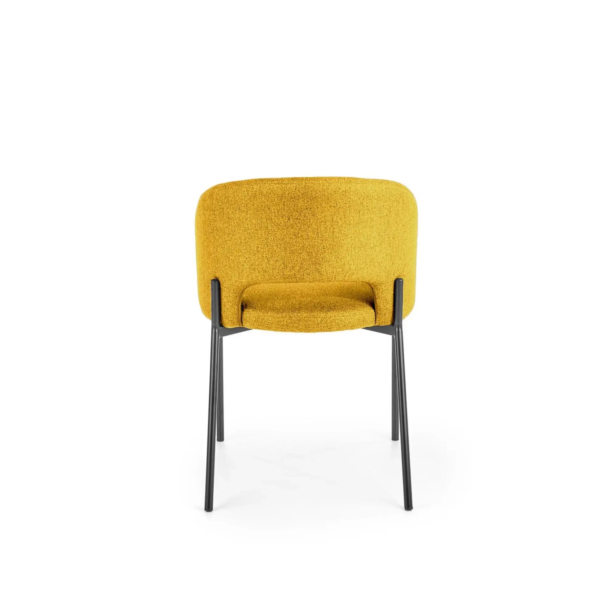 Scaun K373, galben/negru, stofa clasica/metal, 51x57x77 cm