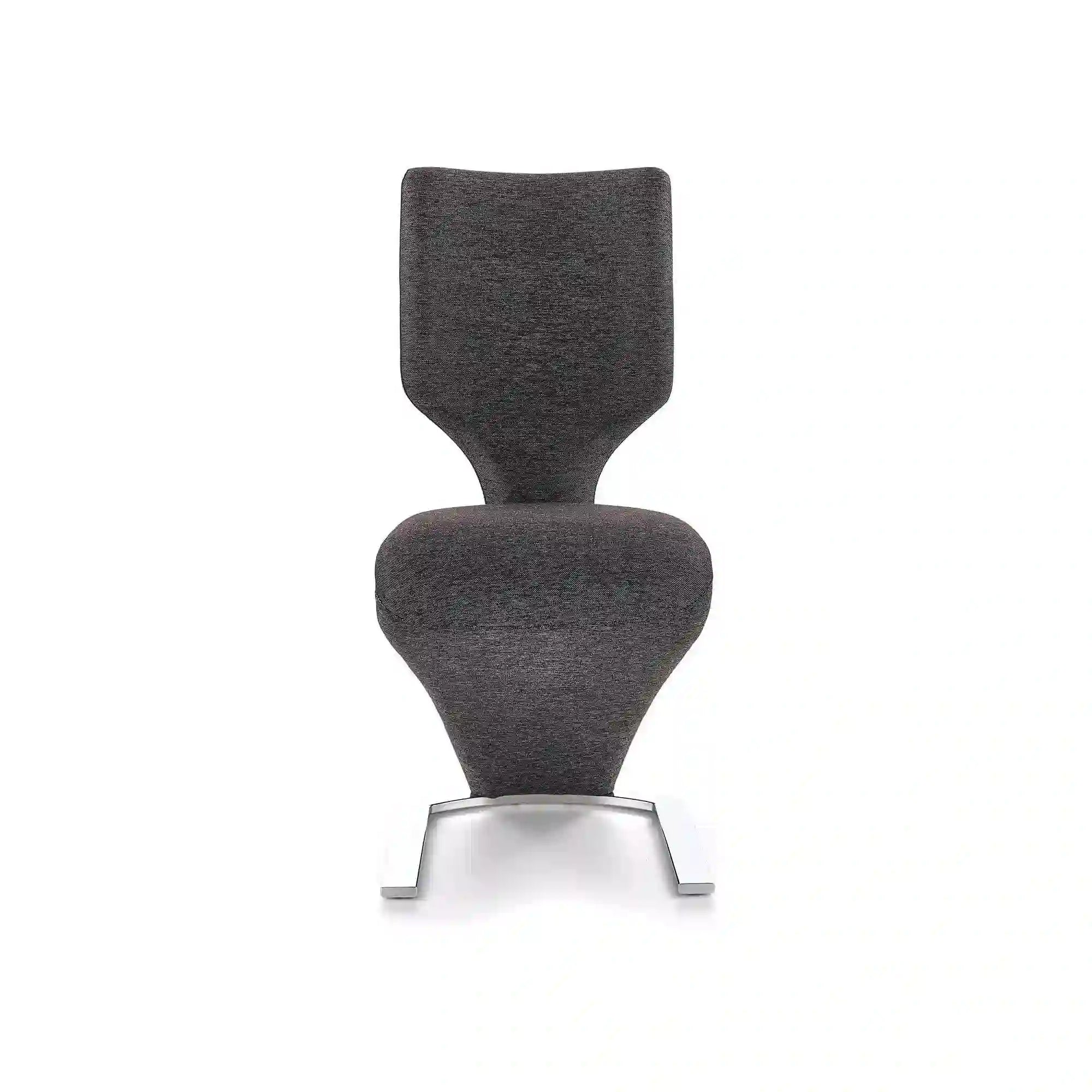 Scaun tapitat K307, gri inchis/argintiu, stofa clasica/metal, 46X62X95 CM