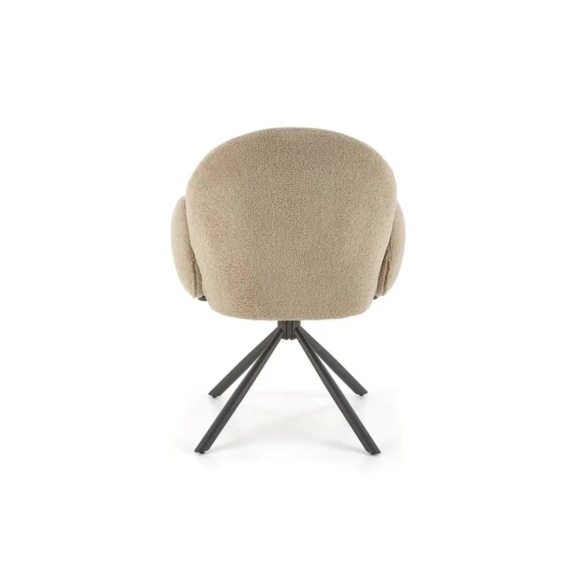 Scaun rotativ K498, cappuccino/negru, stofa buclata/metal, 64x63x90 cm
