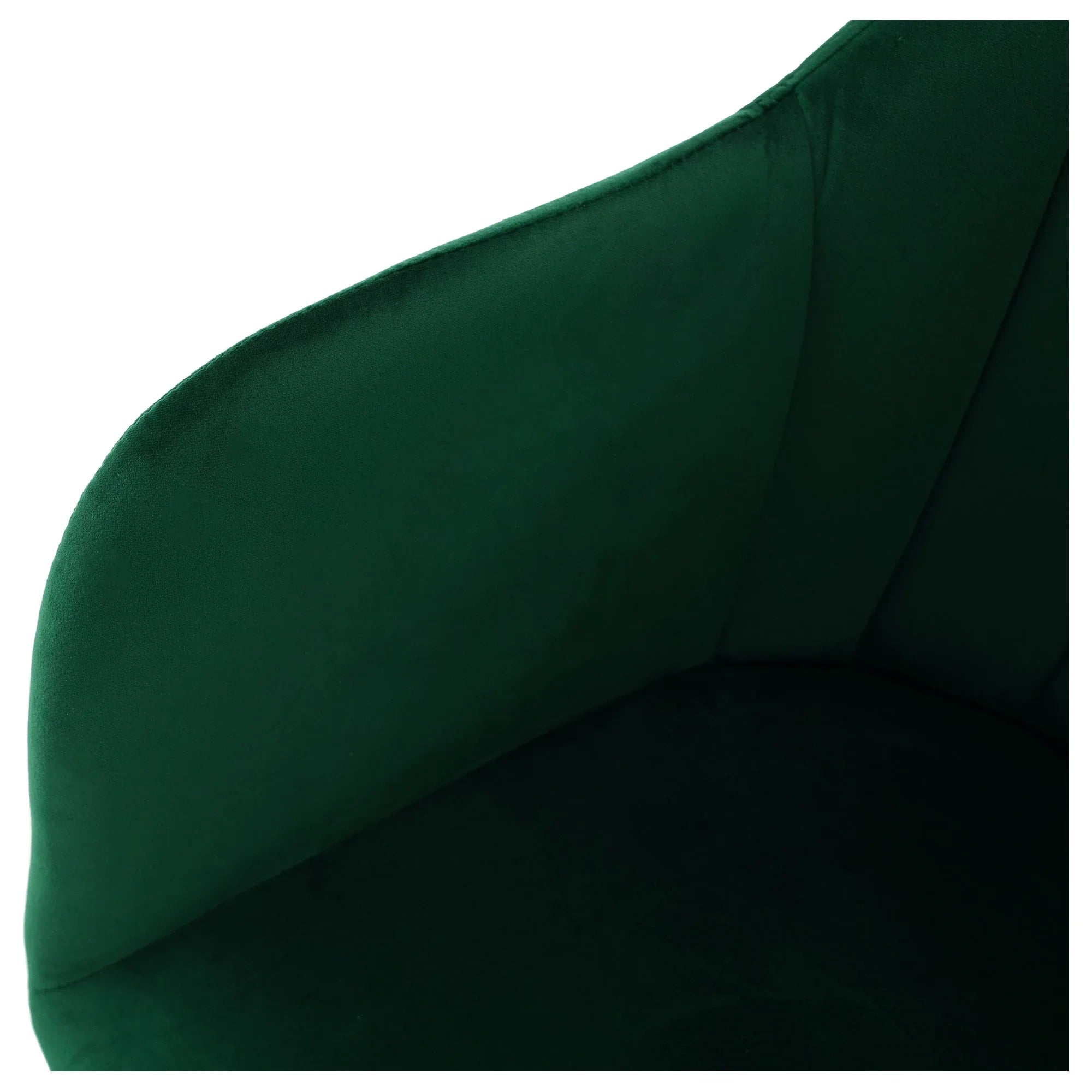 Scaun rotativ DALIO, verde smarald, stofa catifelata/lemn, 58x62x83 cm