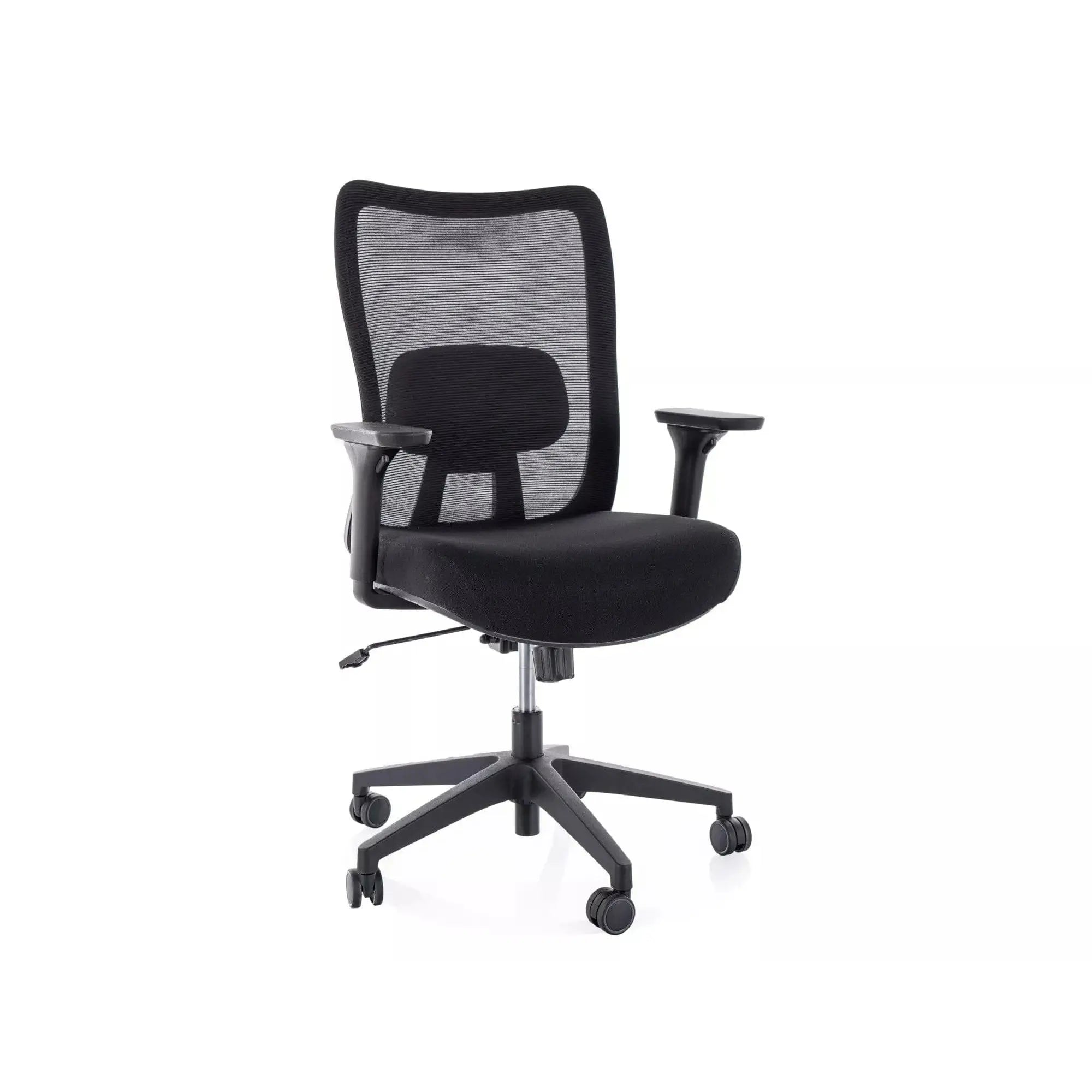 Scaun de birou Q-724, negru, stofa clasica/plasa, 62x49x95/105 cm