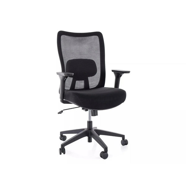 Scaun de birou Q-724, negru, stofa clasica/plasa, 62x49x95/105 cm