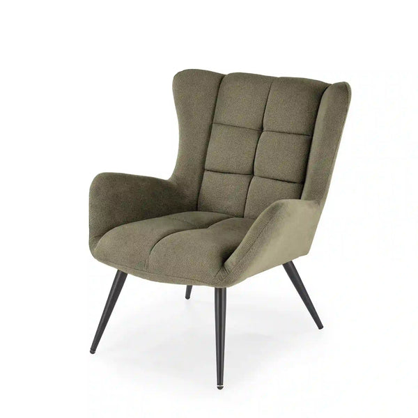 Fotoliu BYRON, stofa clasica verde olive - Vardo 74, 75x85x92 cm