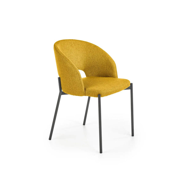 Scaun K373, galben/negru, stofa clasica/metal, 51x57x77 cm