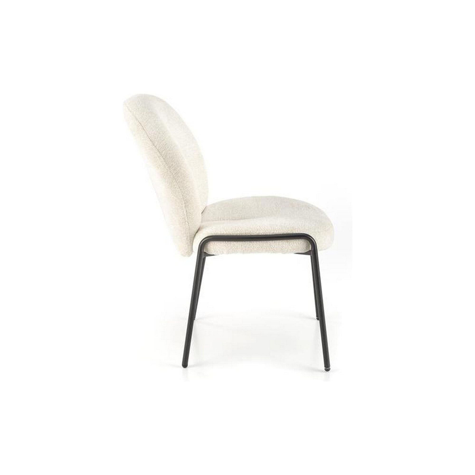 Scaun tapitat K507, crem, stofa, 55x71x87 cm