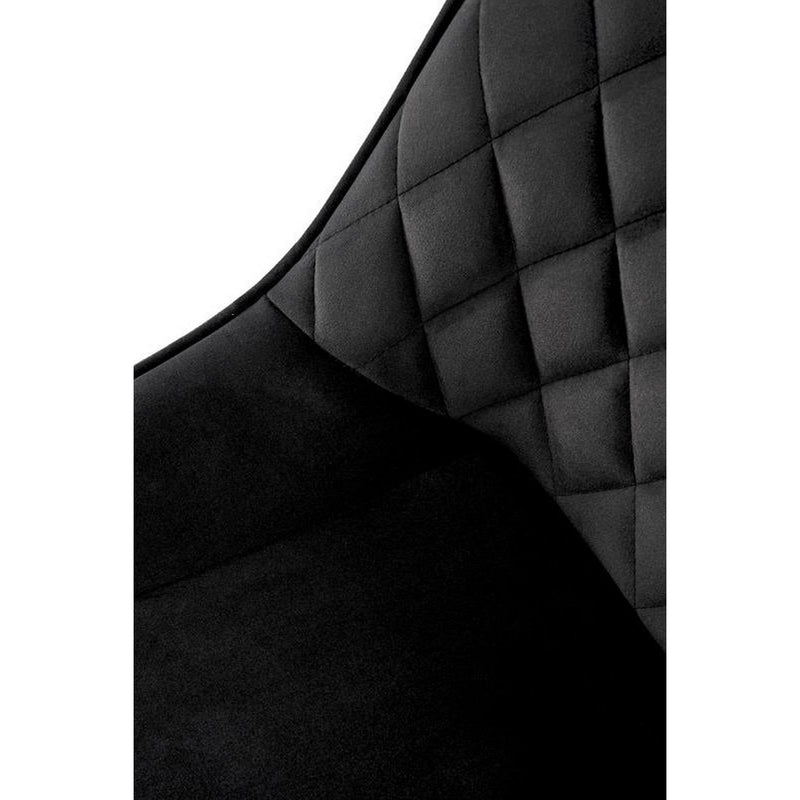 Scaun tapitat K520, negru, stofa catifelata, rotativ, 45x63x80 cm