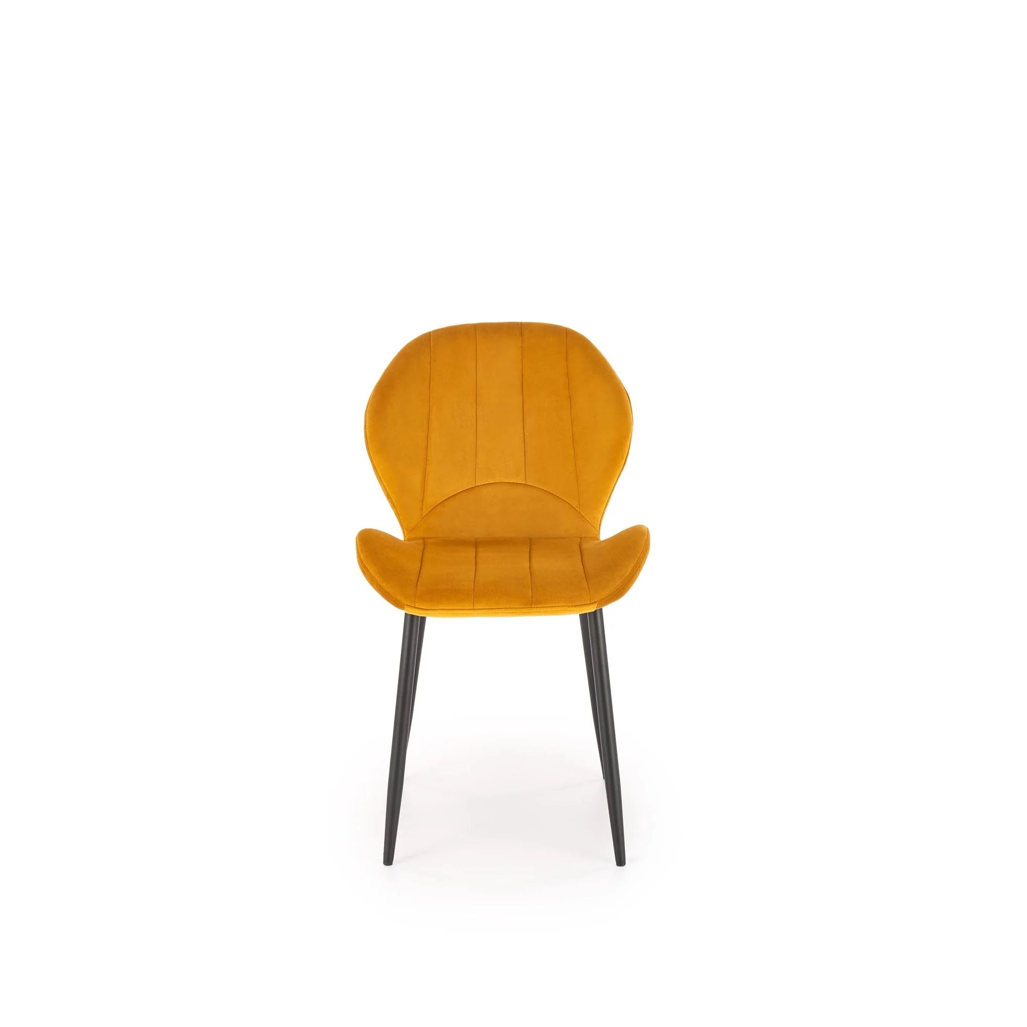 Scaun K538, galben mustar/negru, stofa catifelata/metal, 48x57x85 cm
