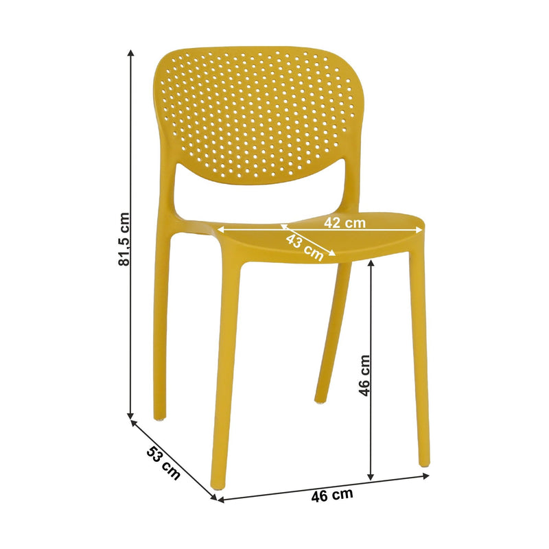 Scaun FEDRA NEW, galben, plastic, 46x53x81.5 cm