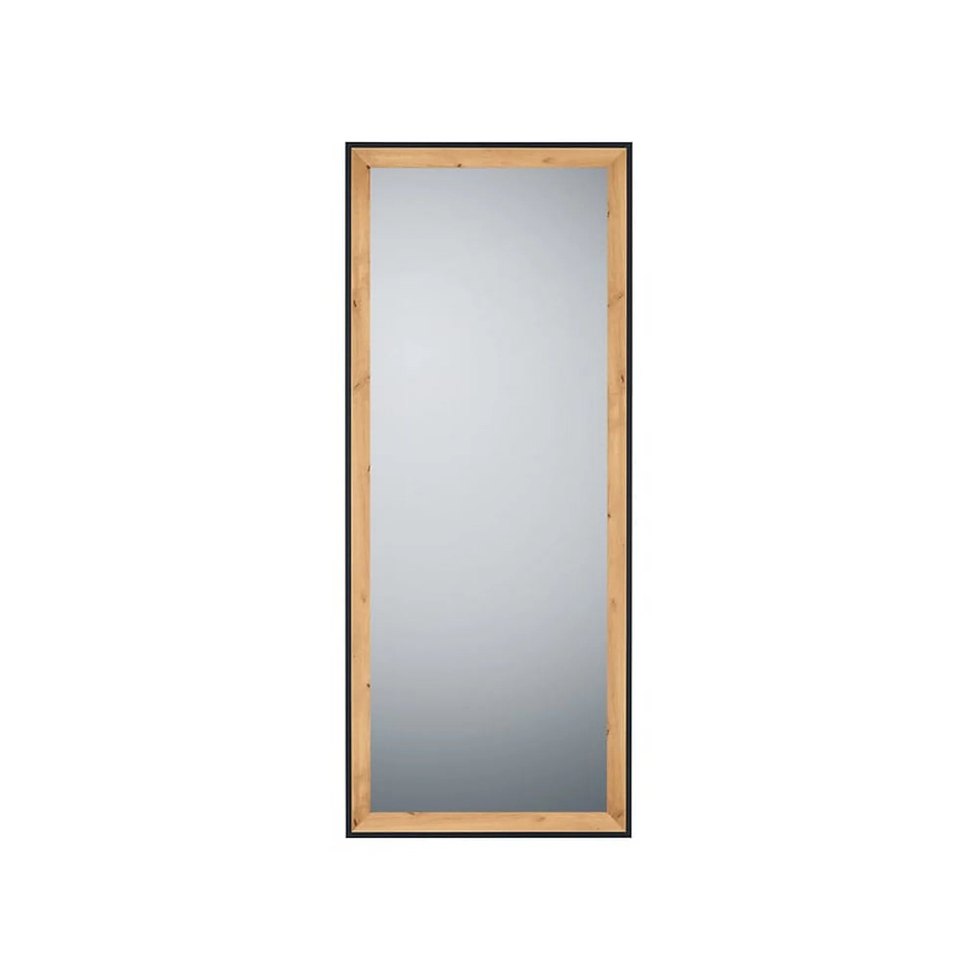 Oglinda BIANKA, stejar artisan/negru, PAL, 70x3x170 cm