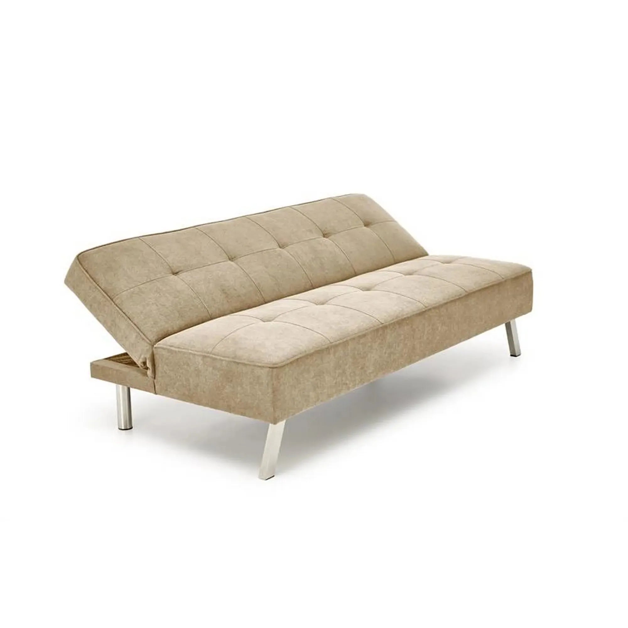 Canapea extensibila CARLITO, bej, stofa clasica/metal, 173x97/83x80 cm