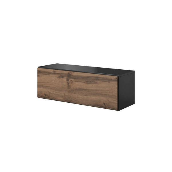 Dulap suspendat ROCO RO1, gri antracit/stejar wotan, PAL laminat, cu o usa, 113x39x38 cm