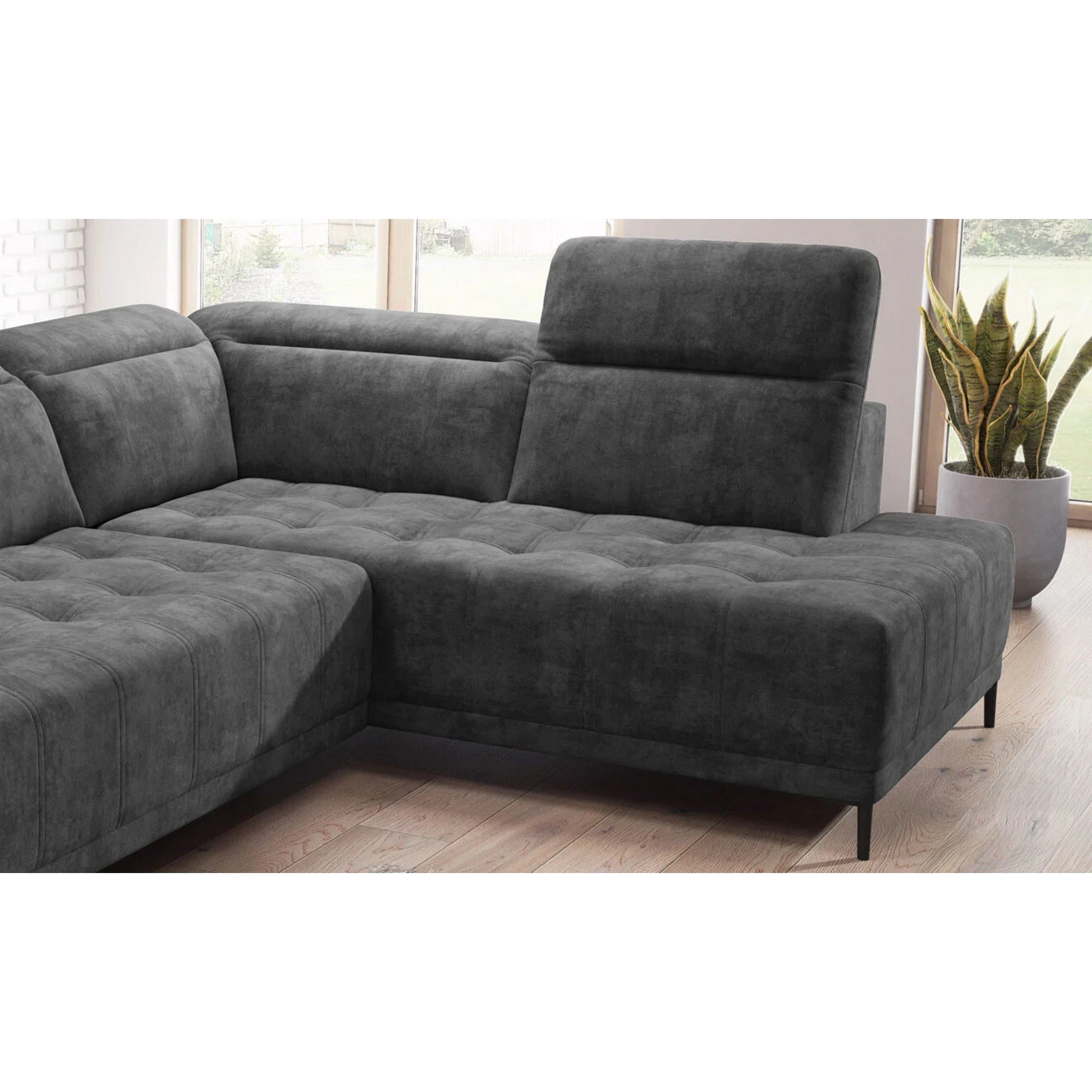 Coltar FOCUS L, personalizabil materiale gama Oferta Avantaj, cu reglaj electric si tetiere reglabile, 278x204x98 cm