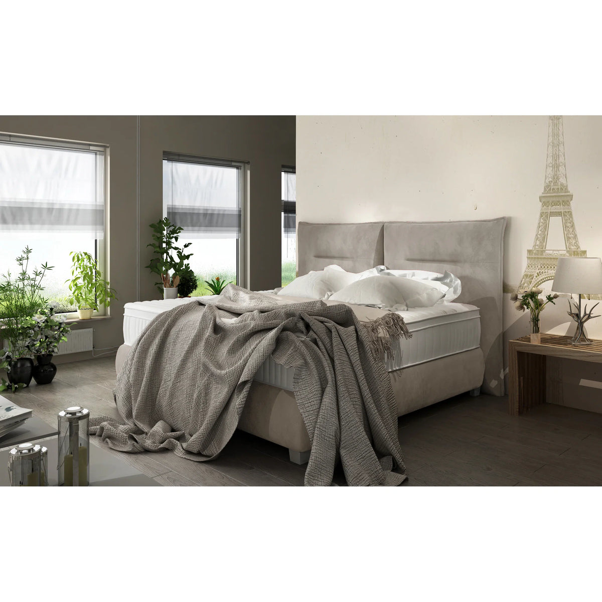 Pat FOG 140x200, personalizabil materiale gama Premium, cu suport pentru saltea