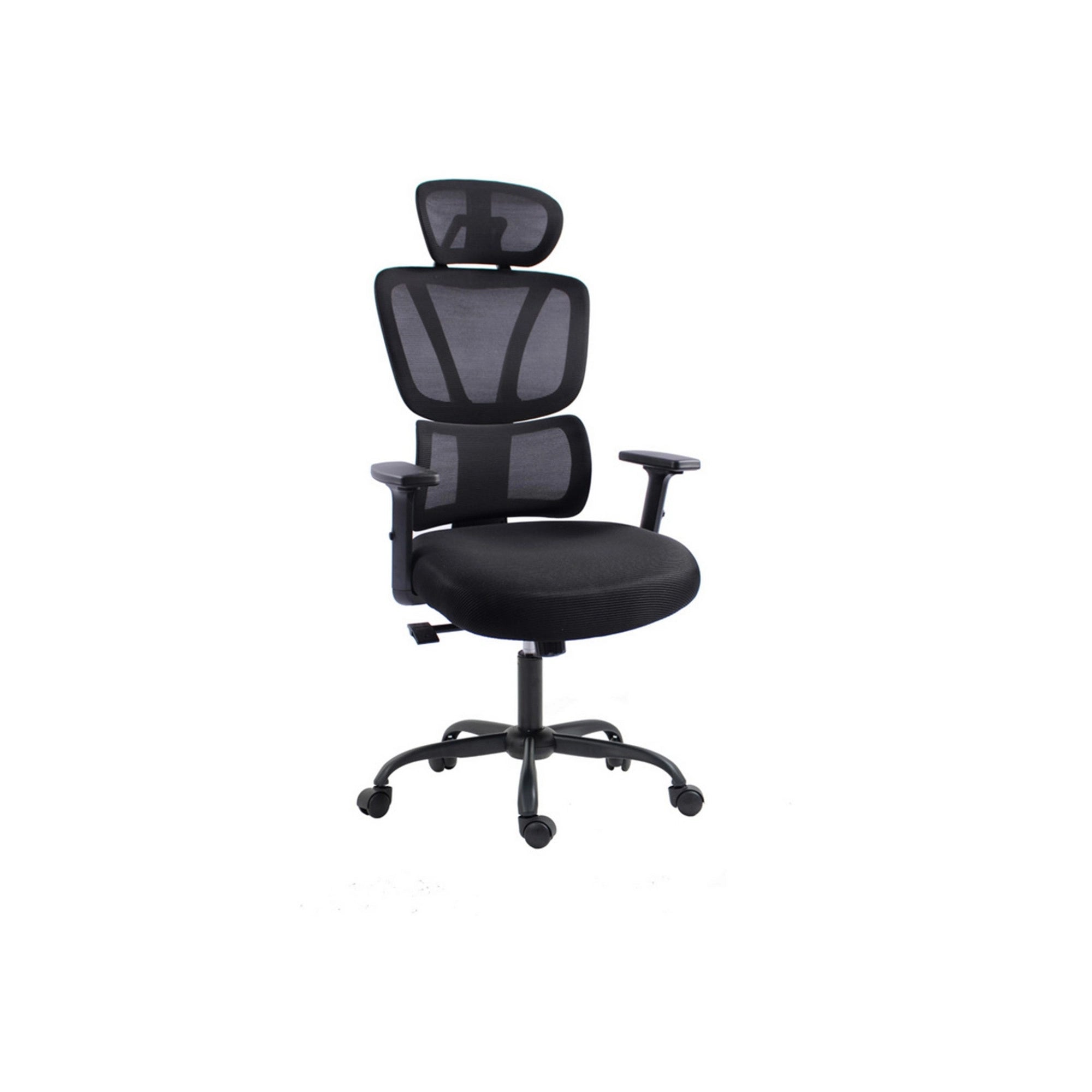 Scaun birou VIXER, negru, stofa/plasa, 70x70x118/128 cm