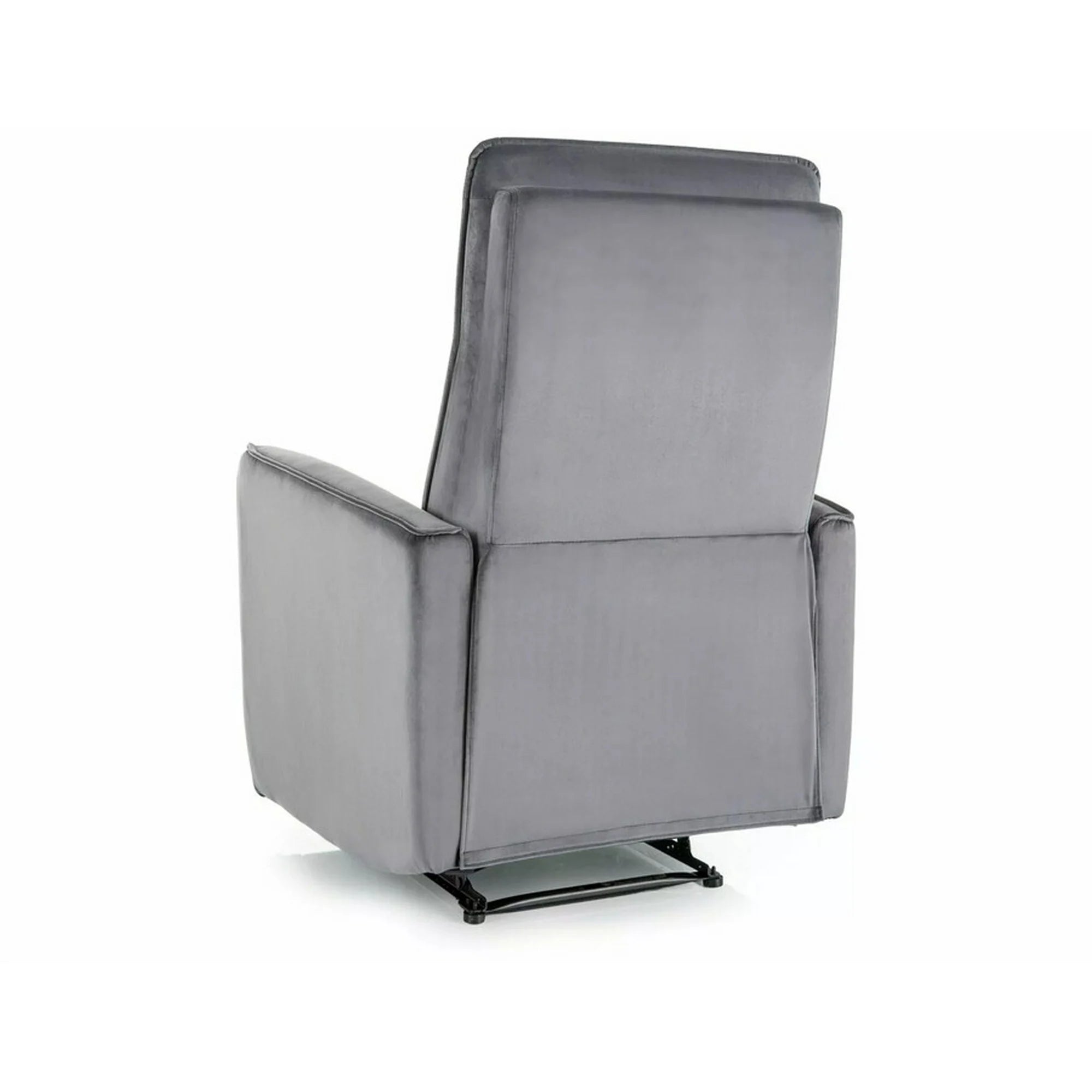 Fotoliu recliner NIKOS, stofa catifelata gri - Bluvel 14, 72x86/159x105 cm