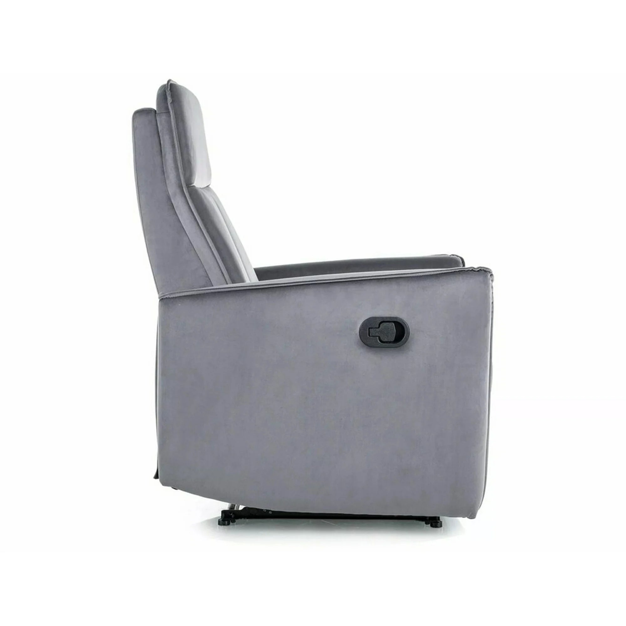 Fotoliu recliner NIKOS, stofa catifelata gri - Bluvel 14, 72x86/159x105 cm