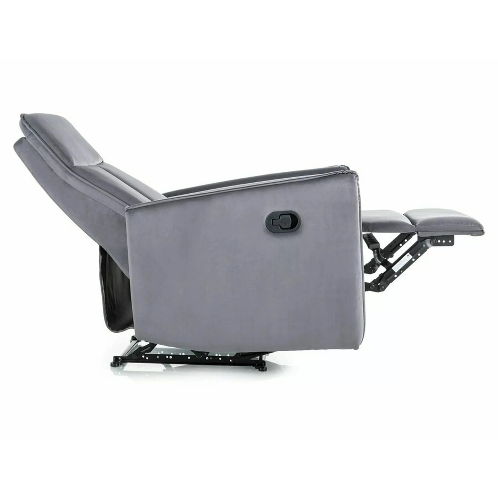 Fotoliu recliner NIKOS, stofa catifelata gri - Bluvel 14, 72x86/159x105 cm