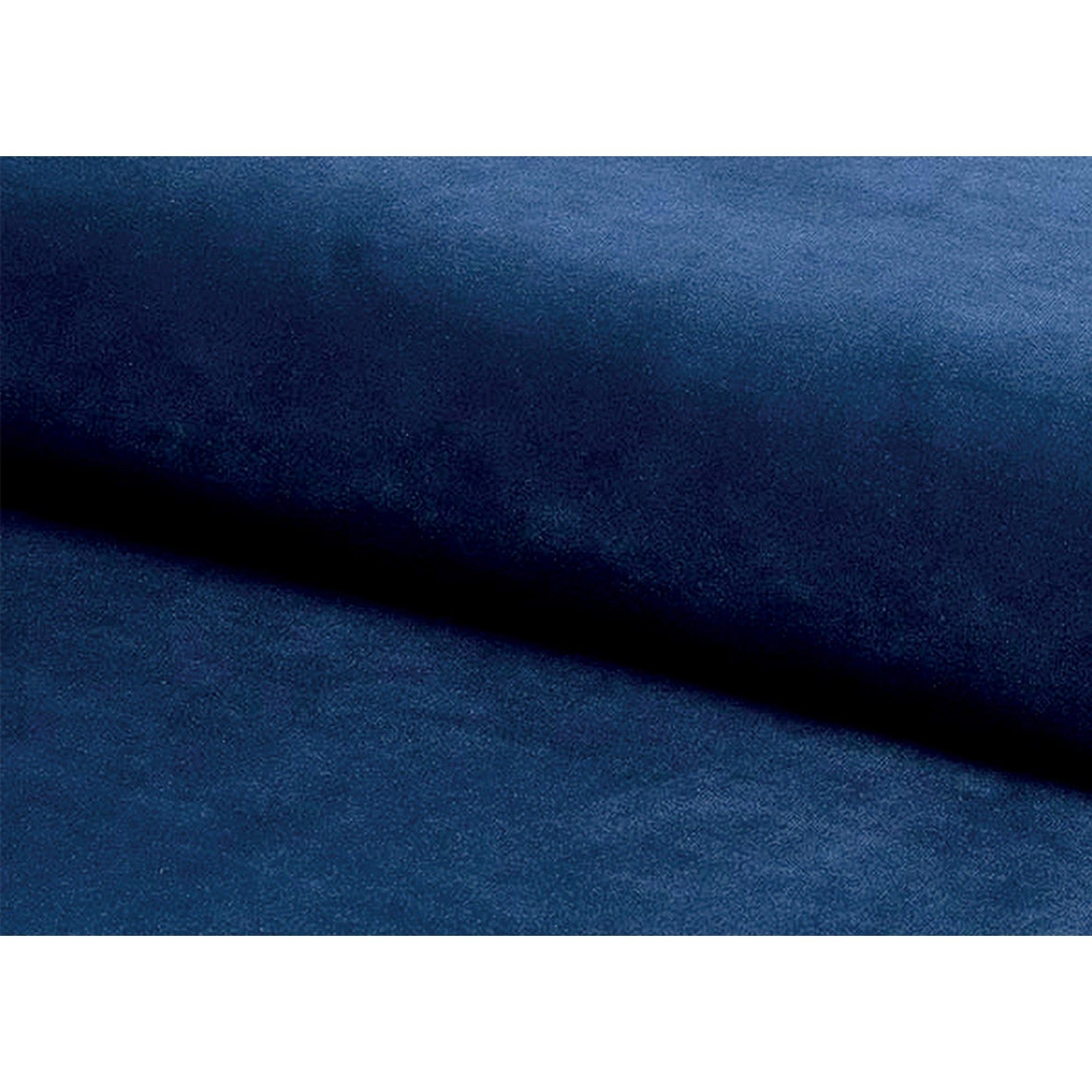 Fotoliu rabatabil OLIMP, albastru inchi/negru, stofa catifelata/metal, 72x80/160x101 cm