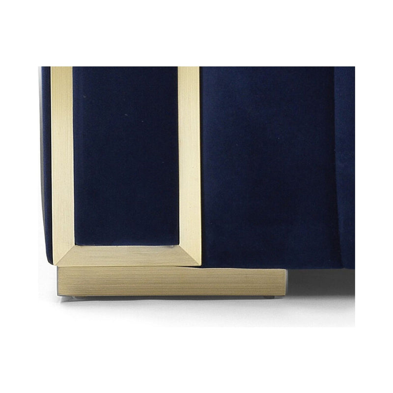 Fotoliu VOGUE 1, stofa catifelata albastra/auriu, 105x88x71 cm