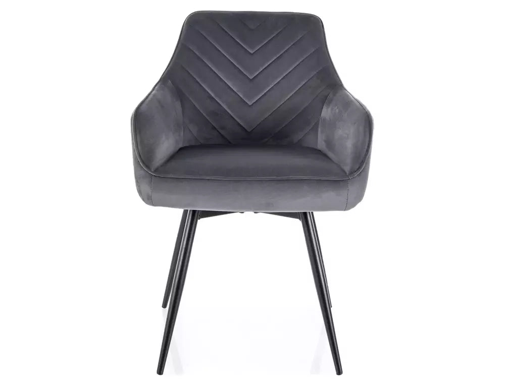 Scaun SERVIO, gri - Bluvel 14, stofa catifelata/metal, 55x58x88 cm