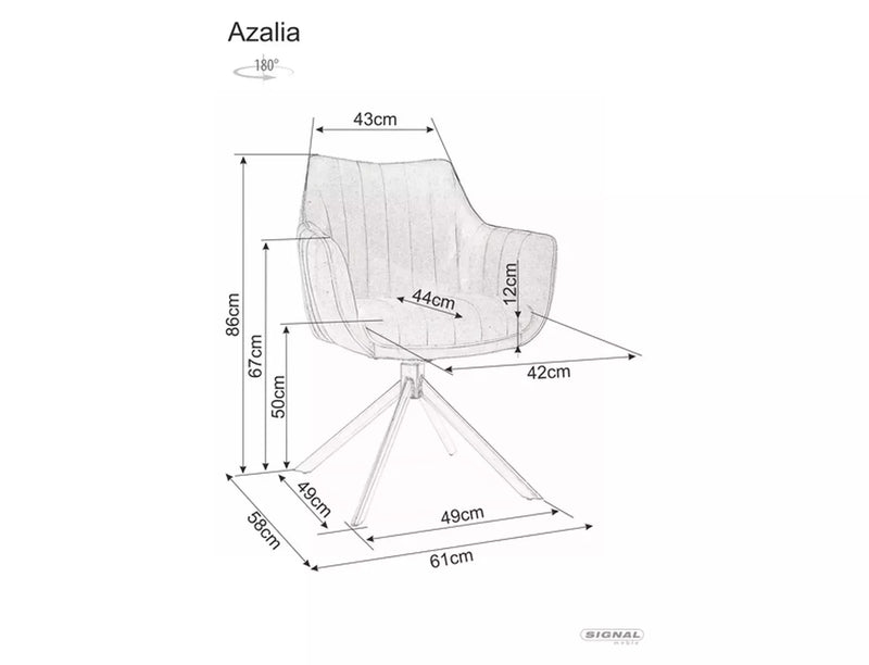 Scaun rotativ AZALIA, bej deschis - Brego 31, stofa clasica/lemn, 61x44x86 cm