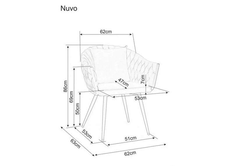 Scaun NUVO, bej inchis - Bluvel 40, stofa catifelata/metal, 62x47x86 cm