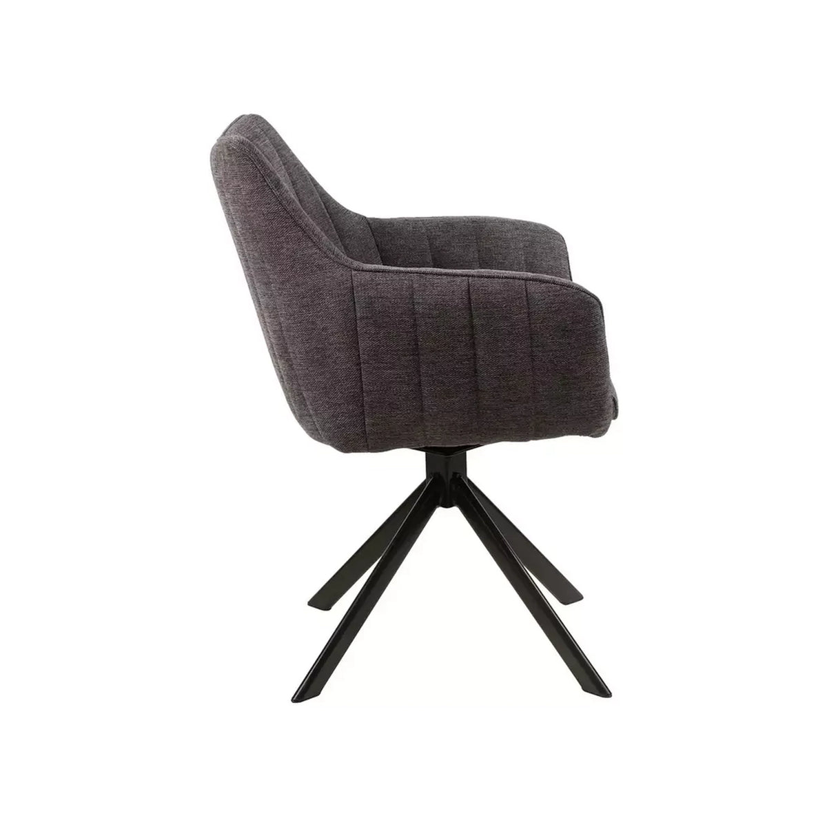 Scaun rotativ AZALIA, gri inchis/negru, stofa/metal, 61x44x86 cm