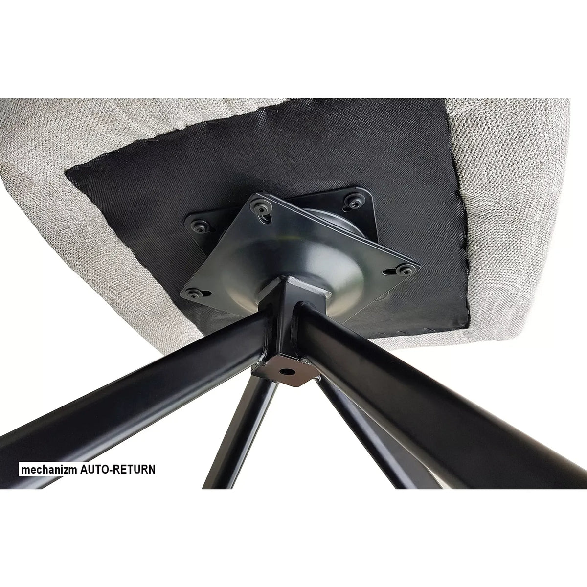 Scaun rotativ AZALIA, gri/negru, stofa/metal, 61x58x86 cm