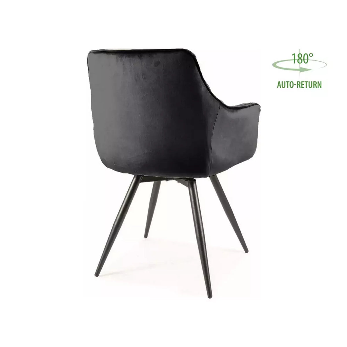 Scaun MANGO, negru, stofa catifelata, 57x45x83 cm